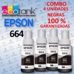 Tinta Negra 664 pack DE CUATRO UNIDADES